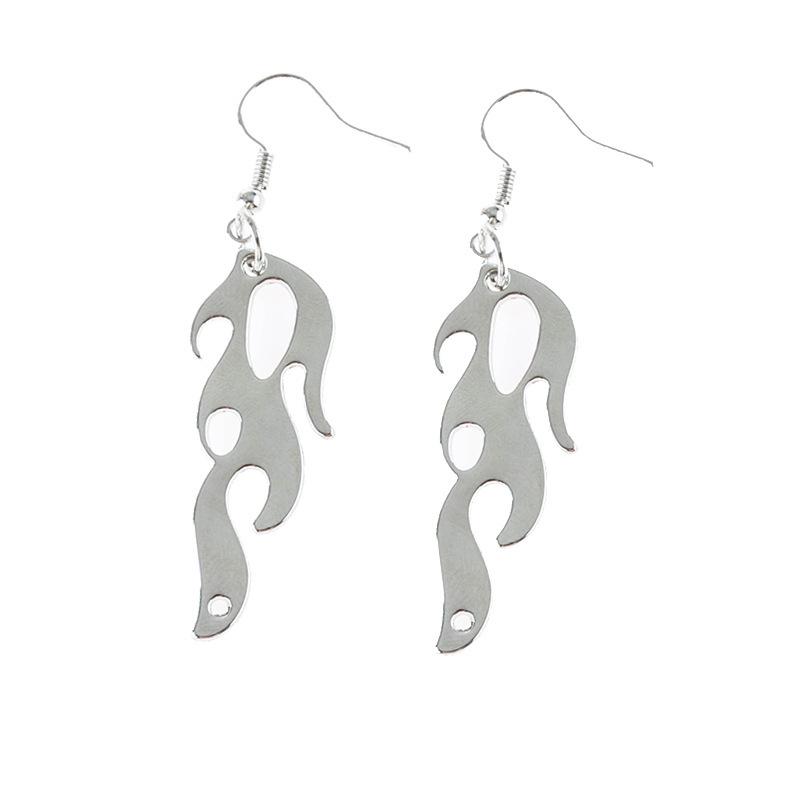 Fashion atmosphere ladies flame earrings alloy white K
