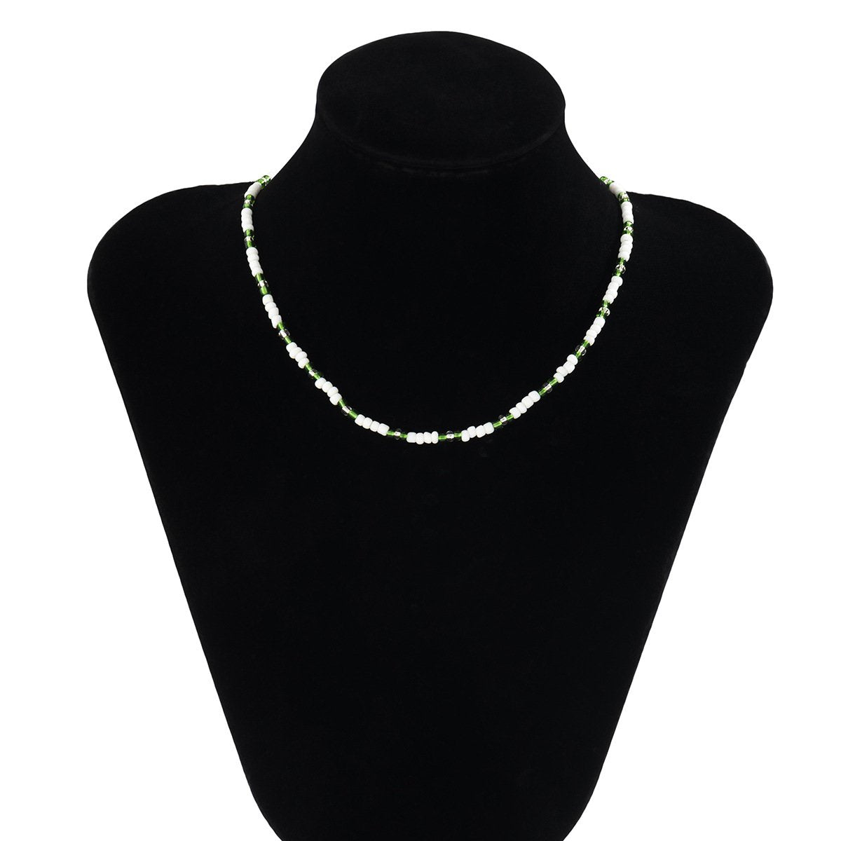 Ornament simple contrast color rice bead beaded necklace female fashion creative Christmas necklace choker