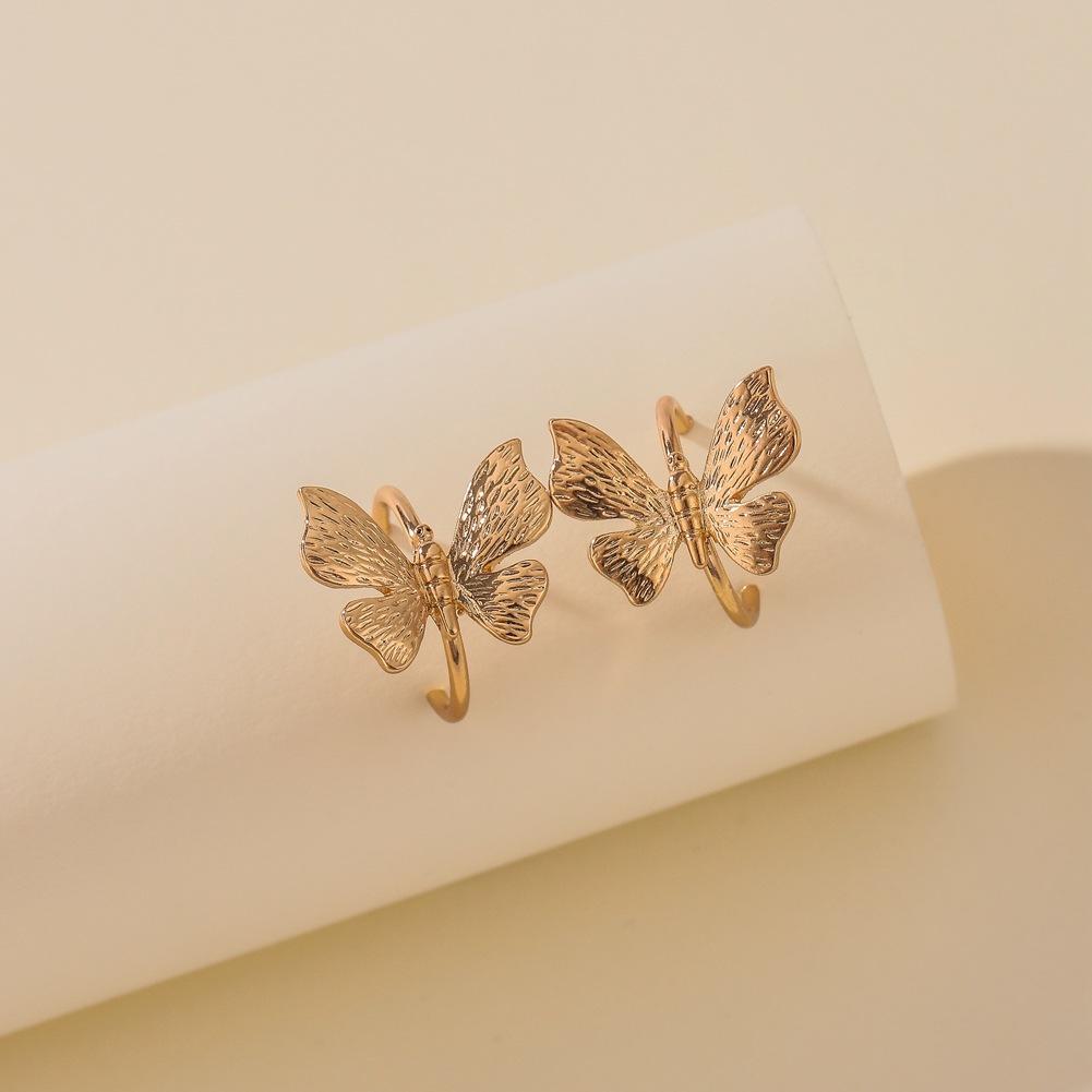 Retro Hong Kong Earrings Temperament Niche Butterfly Earrings Versatile Gentle Super Fairy Earrings Female