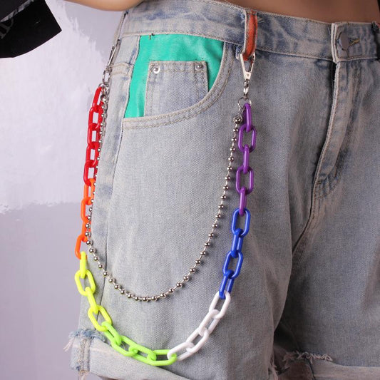 Jewelry Retro Punk Hip Hop Variety of Waist Decoration Pants Chain Simple Butterfly Ring Key Chain Accessories