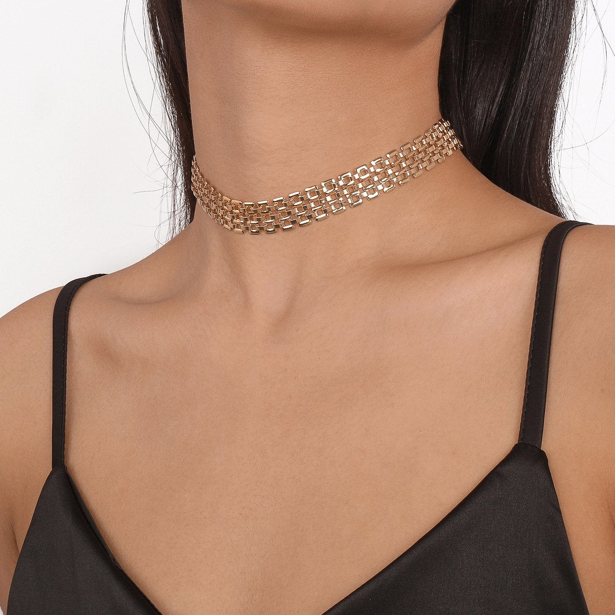 N1415 sexy hot girl hiphop metal collarbone chain simple temperament retro choker necklace