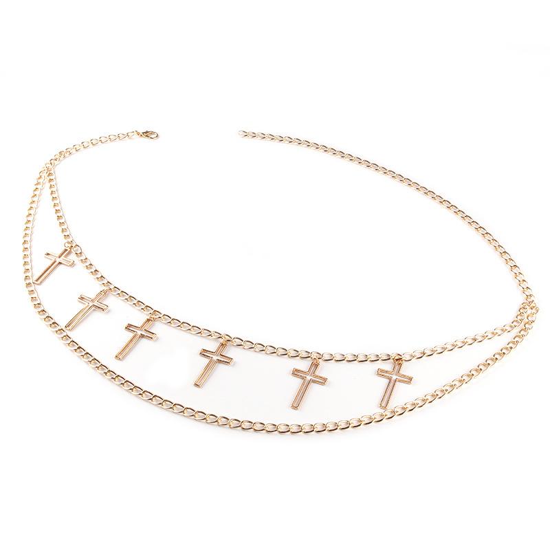 Korean tide brand rock punk hip-hop cross body chain ins with skirt shorts pants chain