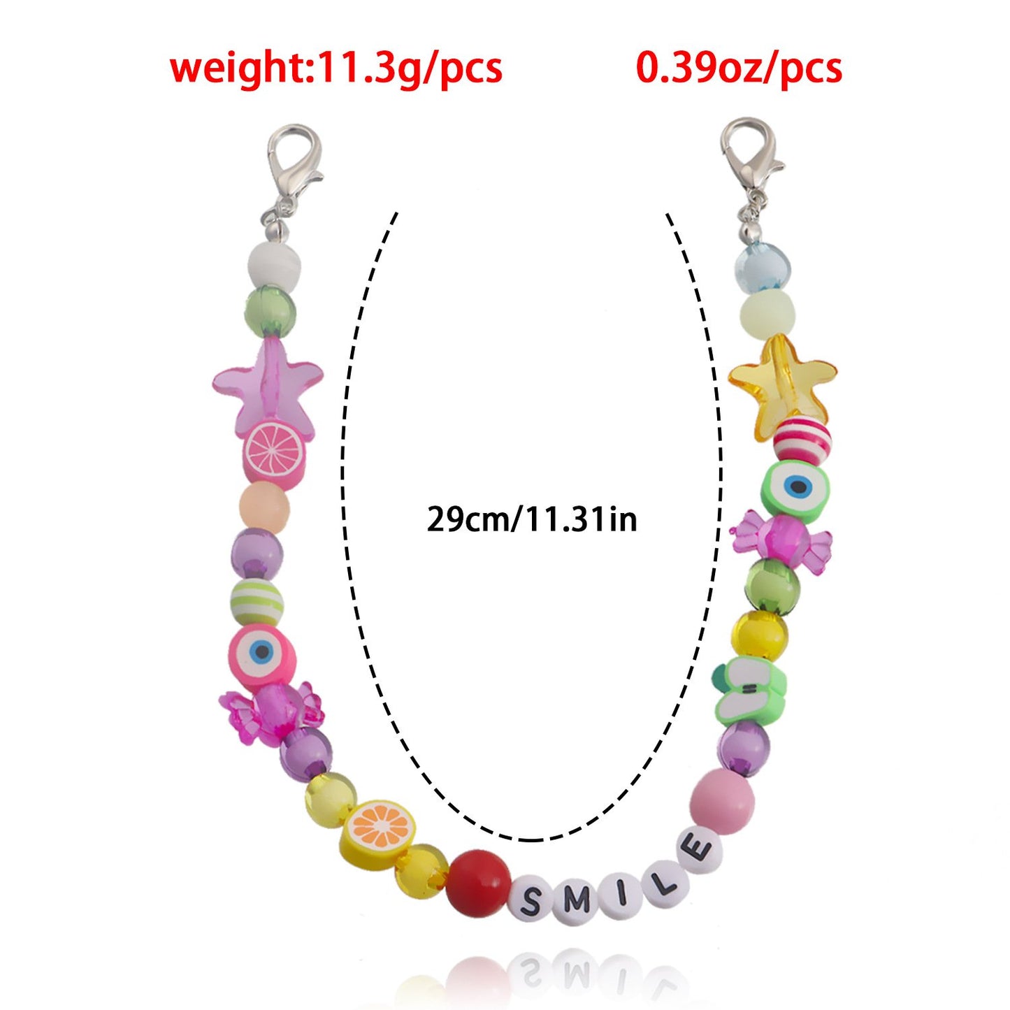 Simple woven letters national soft pottery fruit foot decoration creative color contrast multi-element shoe chain women