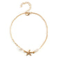 Simple beach anklets handmade tassel five-pointed star anklet starfish real pearl accessories