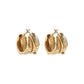 Jewelry Retro Fashion Pearl Stud Earrings Female Cold Versatile Geometric Metal C-shaped Earrings