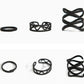 Jewelry Matte Black Fashion Hipster Knuckle Ring Index Finger Female Ring Three-piece Ring
