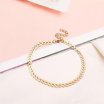 Airplane Chain Arrow Anklet Female Simple Temperament Summer Beach Vacation Metal Ankle Chain Jewelry