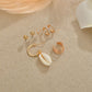 Fashion Rhinestone Alloy Eye Shell Earrings Multi-Piece Set Ear Clip Men and Women Earring Accessories