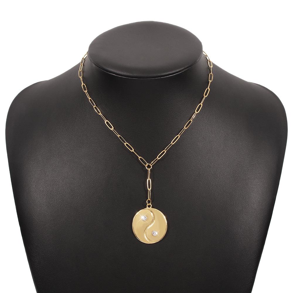 N8825 Exaggerated Necklace Hip-Hop Street Shot Y-shaped Long Necklace Temperament Retro Creative Clavicle Chain