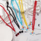 Personality temperament resin chain necklace acrylic flower pendant necklace ins clavicle chain