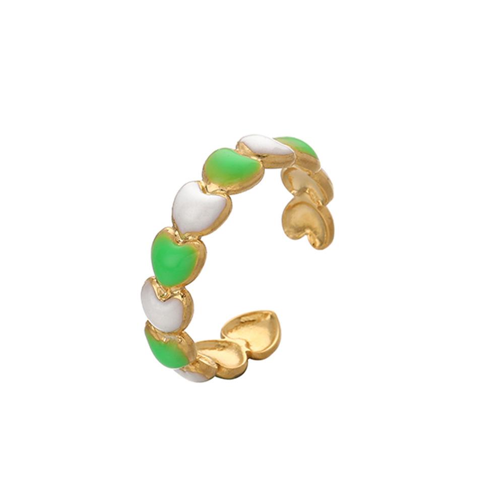 Fashion Magazine Ladies Stainless Steel Creative Design Simple Opening Small Heart Adjustable Ring