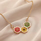 Dried Flower Resin Stitching Geometric Pendant Necklace Ladies Necklace Jewelry