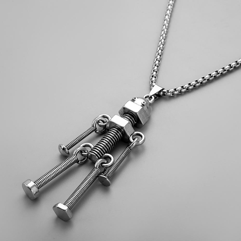 Simple Fashion Versatile Stainless Steel Robot Necklace Men's Necklace Choker Jewelry