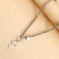 Jewelry punk exaggerated thick chain cross white mother-of-pearl pendant necklace female high-end clavicle chain