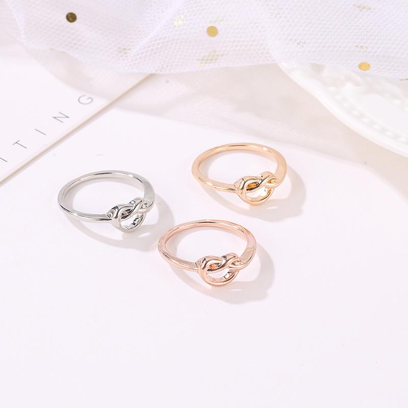 Jewelry Ladies Rose Gold Knotted Ring Fine Hand Jewelry