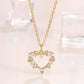 Ins Hollow Love Pearl Necklace Women's Fashion Light Luxury Niche Design Diamond Heart Pendant Clavicle Chain