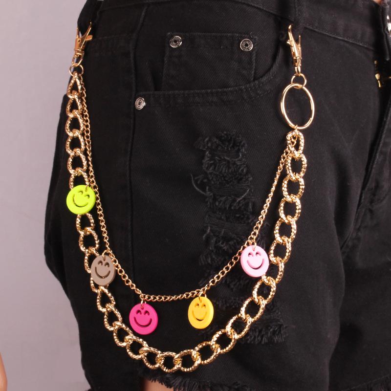 Multicolor Waist Chain Acrylic Jeans Hanging Chain Trendy Wear with Pants Chain