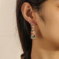 Retro Pearl Color Diamond Colorful Gravel Earrings Temperament Light Luxury Square Earrings Jewelry