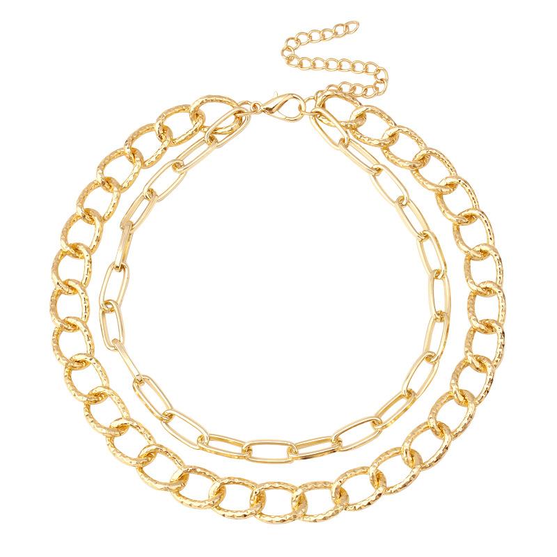 Jewelry Hip Hop Punk Metal Chain Necklace Female Fashion Street Shot Trendy Geometric Clavicle Necklace