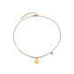 Fashionable stainless steel gold-plated pendant simple round plate LOVE letter pendant all-match small ball necklace