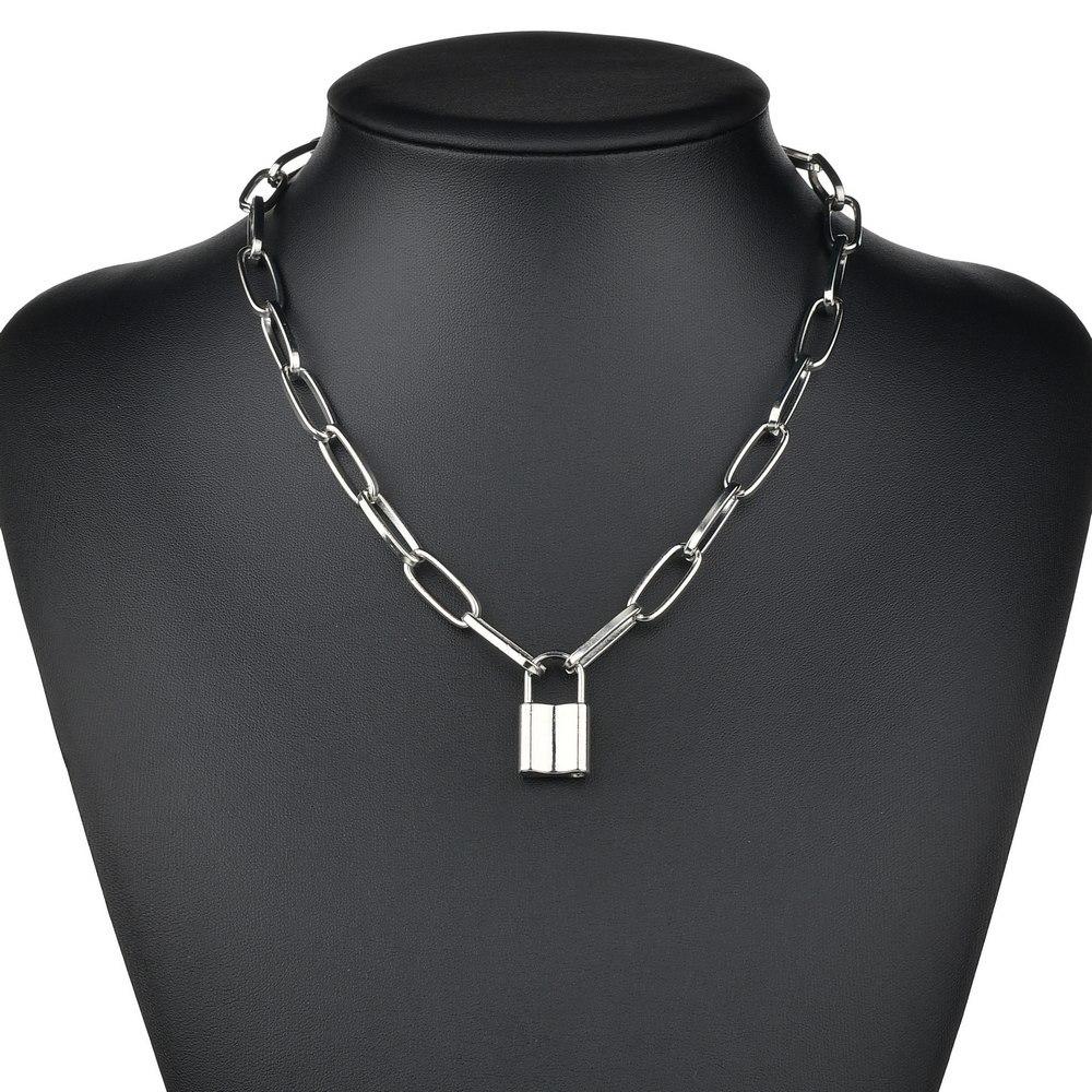 Jewelry Simple Punk Lock Pendant Necklace Fashion Personality Ladies Necklace