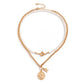 Jewelry Temperament Millet Grain Pearl Clavicle Necklace Fashion Retro Angel Tag Letter Necklace