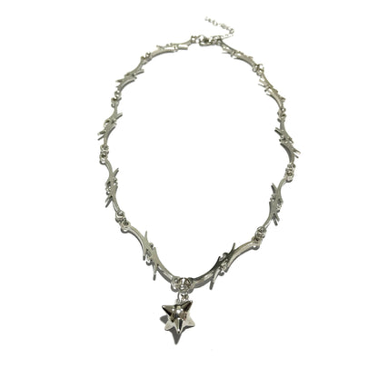 Jewelry ins creative thorns iron thorn flame clavicle chain necklace hip-hop sweater necklace