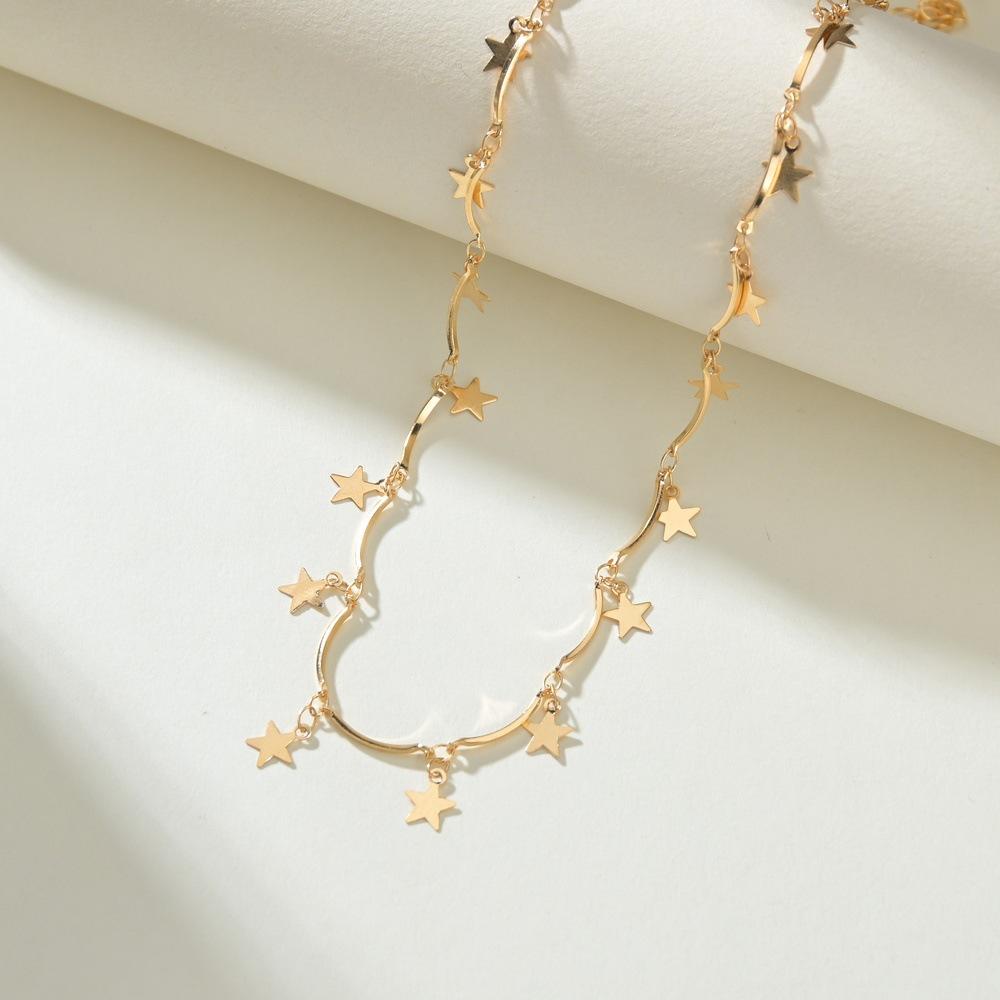 Fashion Star Pentagram Necklace Female Retro Clavicle Chain Accessories