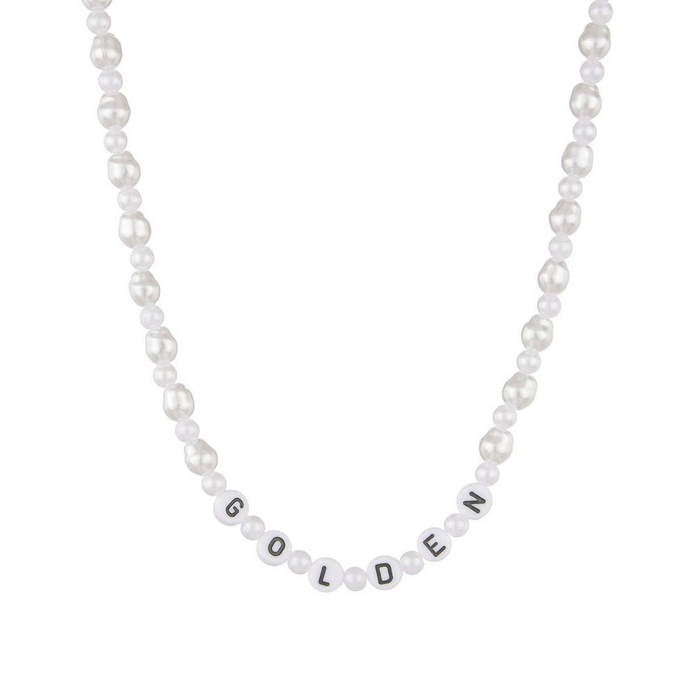Fashion Shaped Gourd Pearl Necklace English Letter GOLDEN Clavicle Necklace Accessories