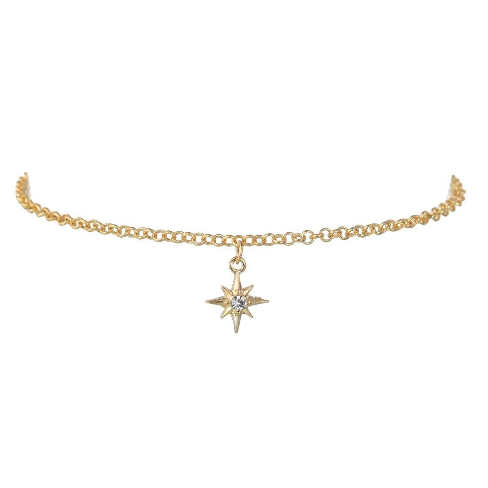 Fashion Alloy Pearl Anklet Popular Hexagram Pendant Anklet Women Jewelry