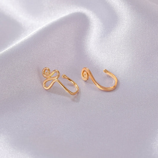 Punk metal hole-free nose nail ins exaggerated fashion copper U-shaped nose piercing jewelry female