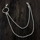Jewelry punk men's and women's retro bead chain multi-layer body chain waist chain fashion simple lock-shaped pants chain