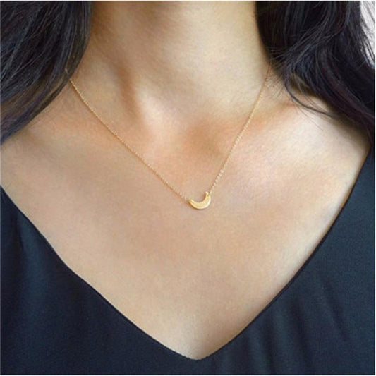 Accessories Explosive Simple Moon Crescent Pendant Necklace Jewelry Necklace Women