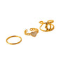 Fashion Simple Personality Stainless Steel Open Love Drip Oil Hollow Scrub Set Ring Female