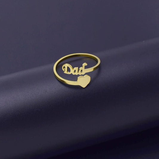 Retro Letter Dad Ring Female Personality Simple I Love Dad Ring