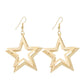 Fashion Double Hollow Frosted Star Earrings OL Star Ear Jewelry