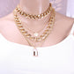 Jewelry multi-layer twist chain letter accessories female love lock fashion temperament clavicle chain necklace