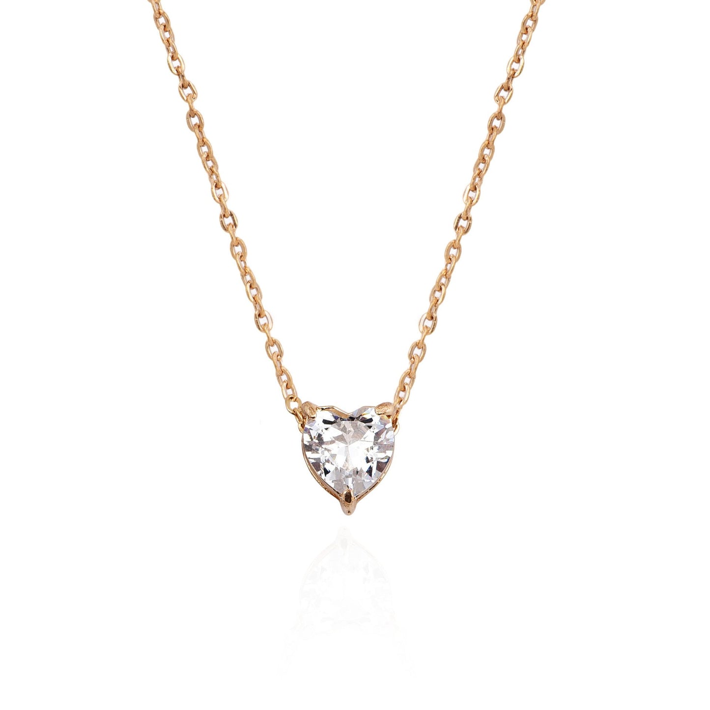 Popular Personality Fashion New Zircon Peach Heart Love Necklace Valentine's Gift