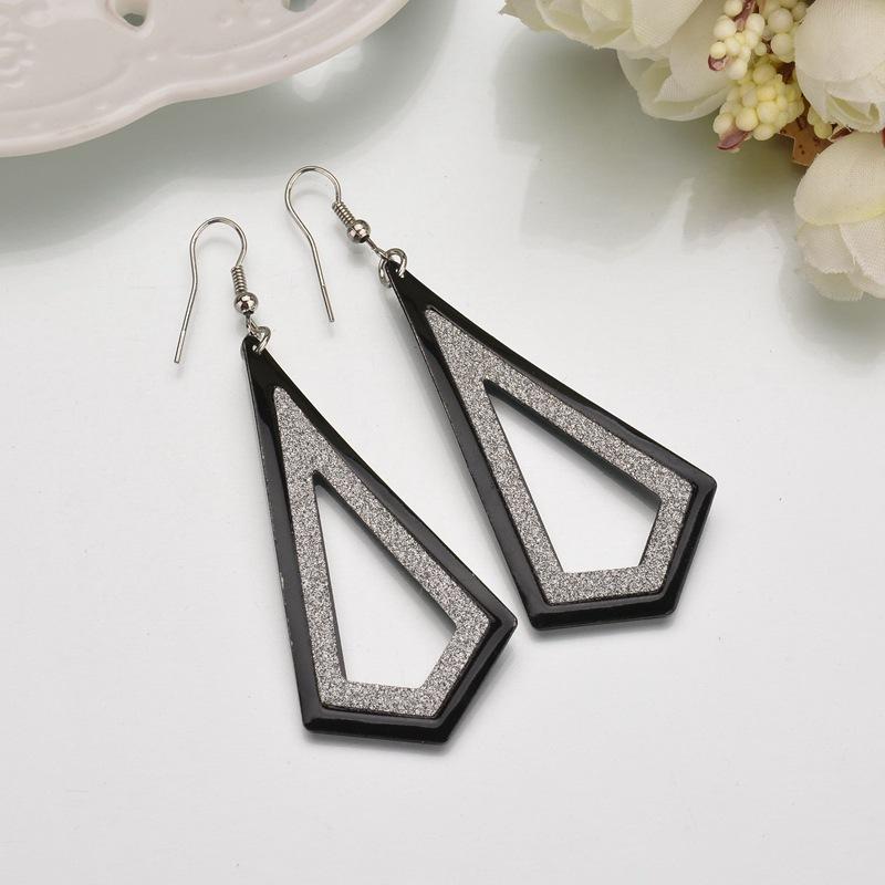 Exaggerated Frosted Long Earrings Exaggerated Personality Geometric Female Earrings