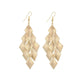 Long rhombus frosted surface earrings fashion multi-layer metal piece boutique earrings