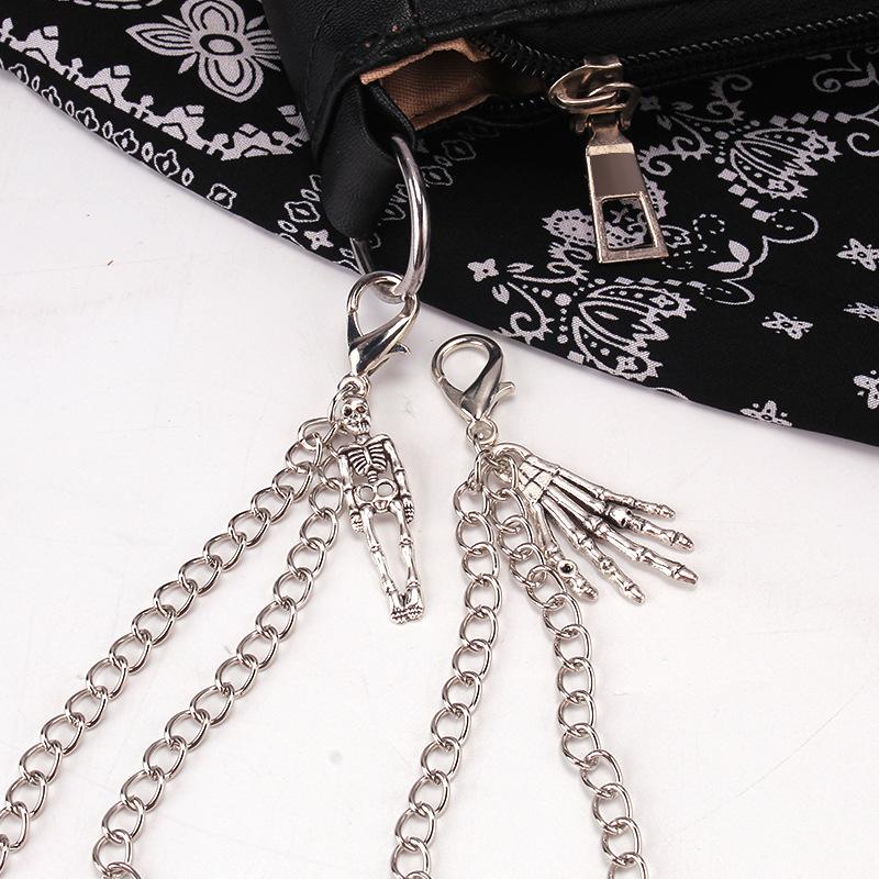 Fashion trend handbag decoration Halloween skeleton hand element simple lobster buckle bag chain