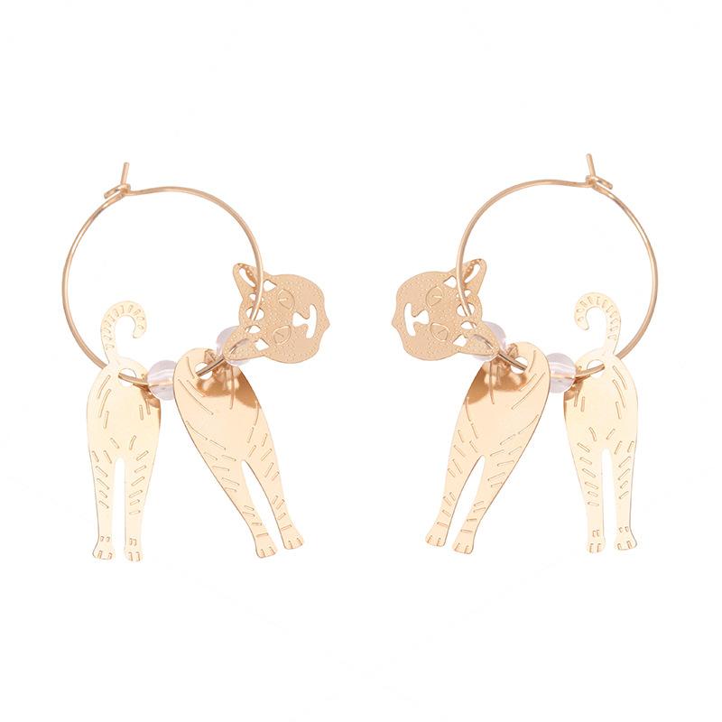 Simple fashion cat earrings personalized creative small animal earrings jewelry