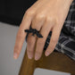 Jewelry personality sweet cool snake-shaped Halloween ring female creative dark opening bat ring