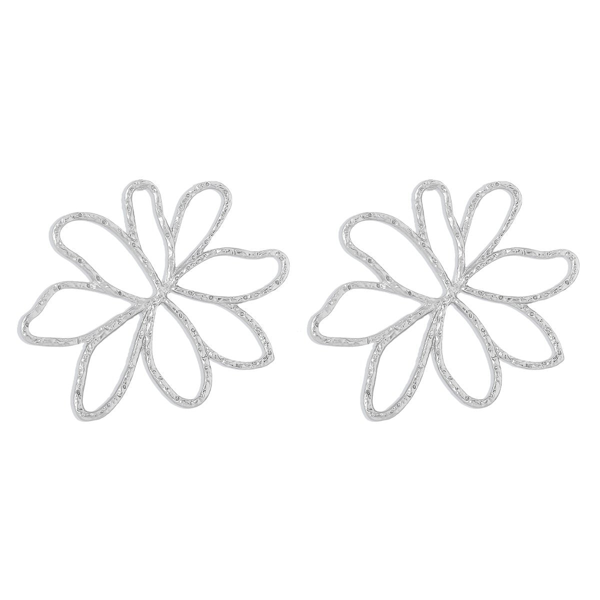E1889 Jewelry Hollow Geometric Flower Earrings Metal Fashion Irregular Exaggerated Earrings