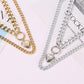Jewelry Fashion Double Love Pendant Exaggerated Thick Chain Necklace Cold Street Shooting Sweater Chain