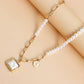 Tassel Pearl Geometric Necklace Female Ins Niche Design Temperament Light Luxury French Fashion Necklace Sweater Chain