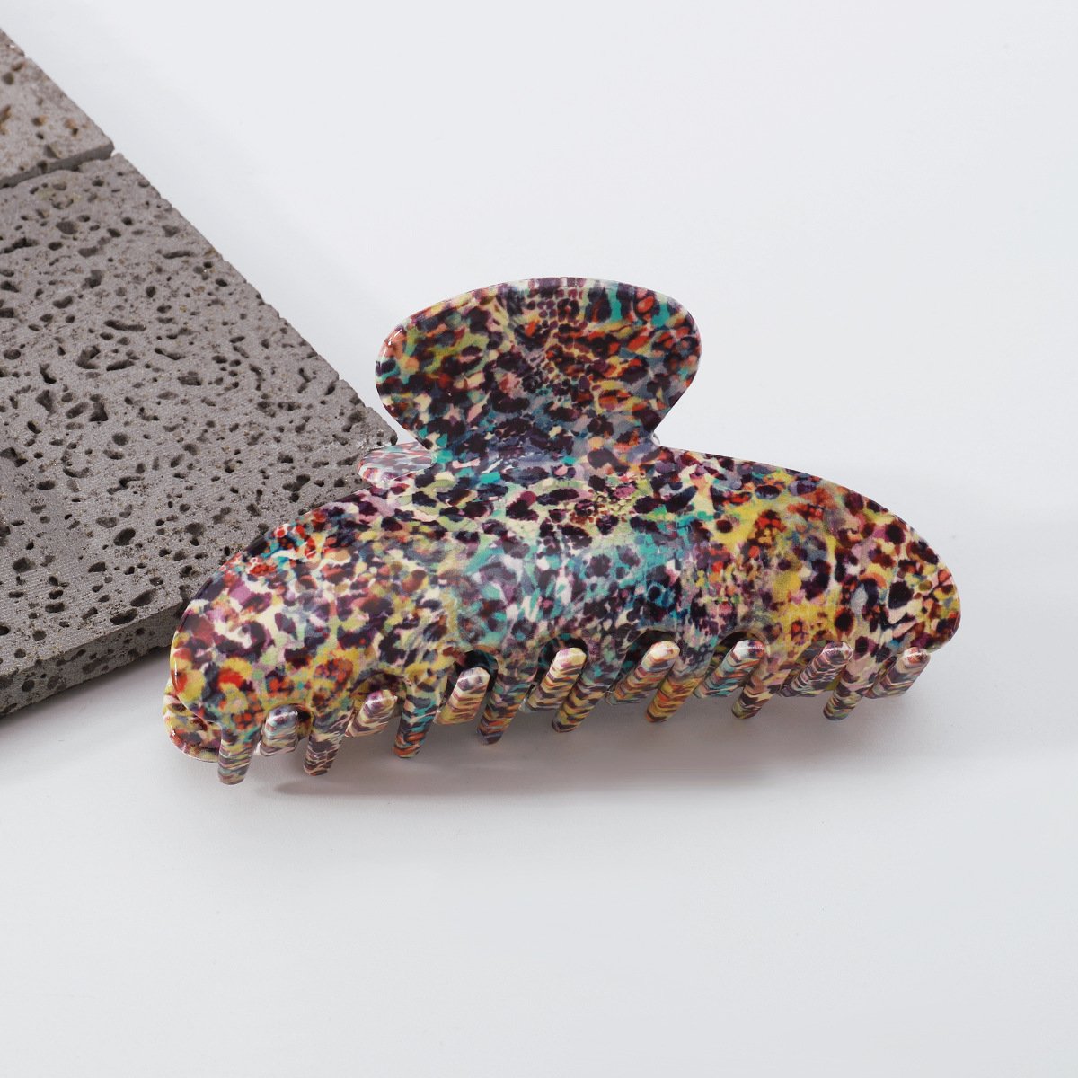F4298 Acrylic Resin Exaggerated Fashion Shark Clip Spot Texture Retro Personality Hair Clamp Female