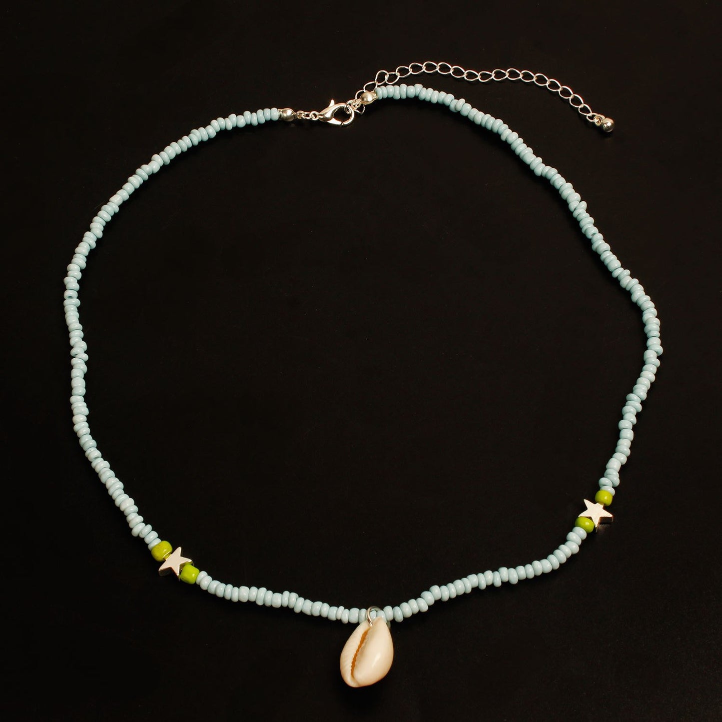 Jewelry Bohemia Beaded Shell Necklace Women's Handmade Beaded Pentagram Necklace Clavicle Chain