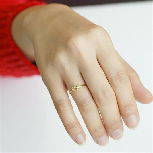 Explosive style knotted peach heart love ring female alloy electroplating heart to heart sweet love ring