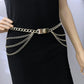 Simple metal lion head square brand multi-layer body chain temperament all-match ball pendant waist chain female